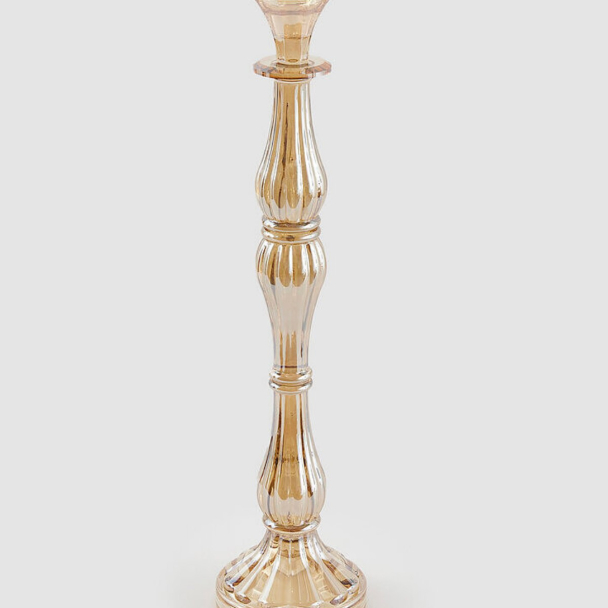 Sinuoso Krystall-lysestake 41 cm - Amber