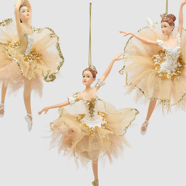 Ballerina juletrepynt 17 cm - 3 varianter