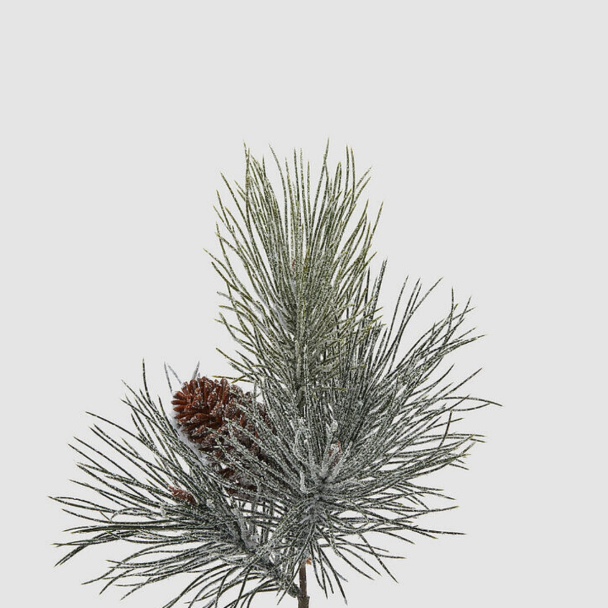 Snødekt furugren med kongler 36 cm