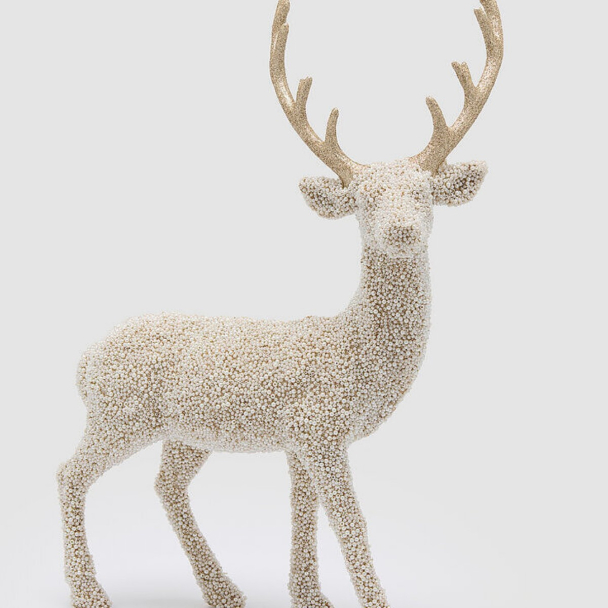 Perlet reinsdyr 54,5 cm - Champagne