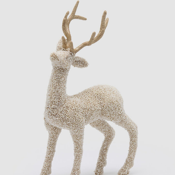 Perlet reinsdyr 51 cm - Champagne