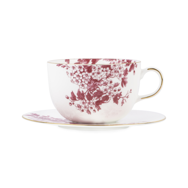 Tea Cup and Sauser - Burgundy  - Image 1