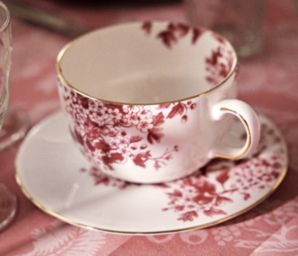 Tea Cup and Sauser - Burgundy  - Image 3