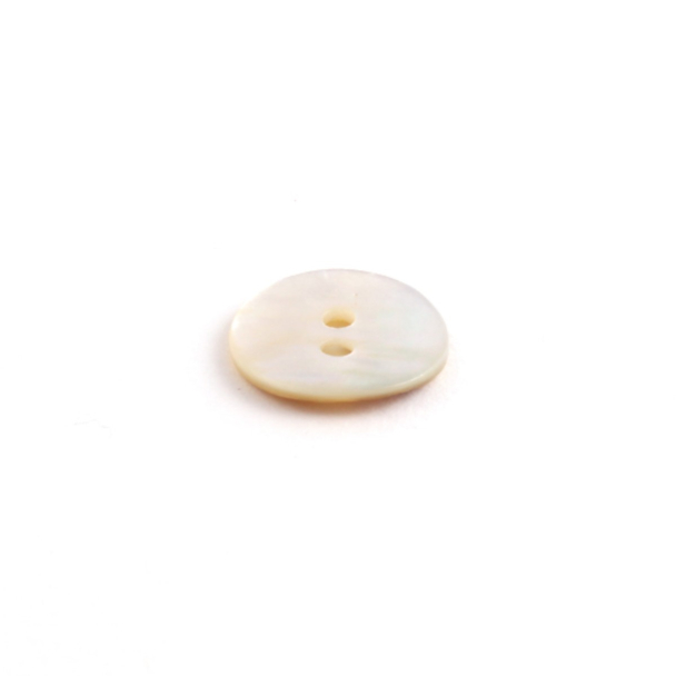 Knapp perlemor Agoya - 2-hull 13mm - Natur