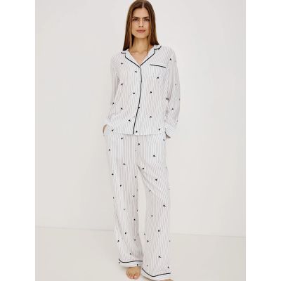 Luna Pajama Set Striped Onyx Floral