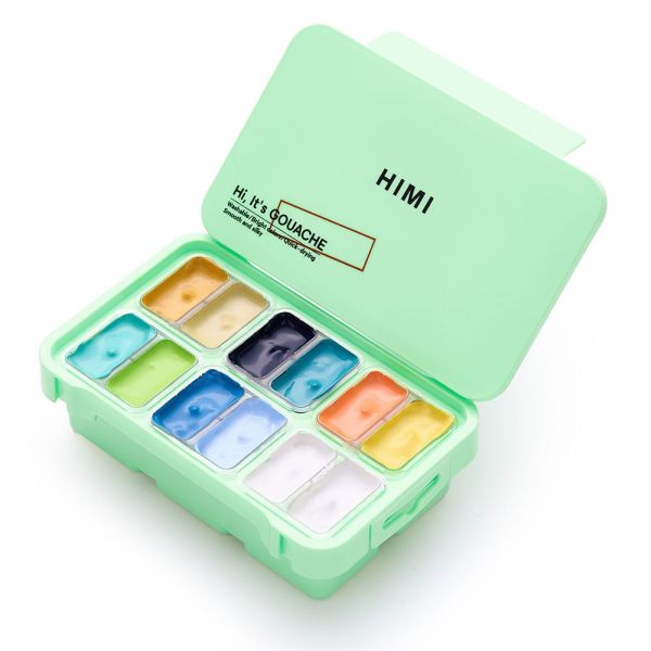 HIMI Twin Cup Gouache Sett Grønn 12stk – Strandliv