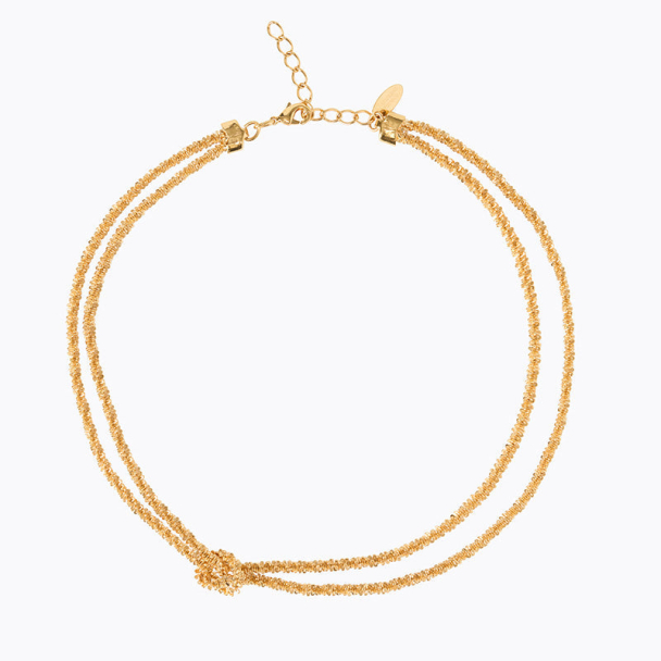 Gemma Knot Necklace - Gold