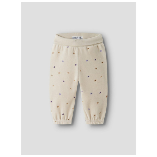 NBFNabiaya velourbukse, beige - Image 3