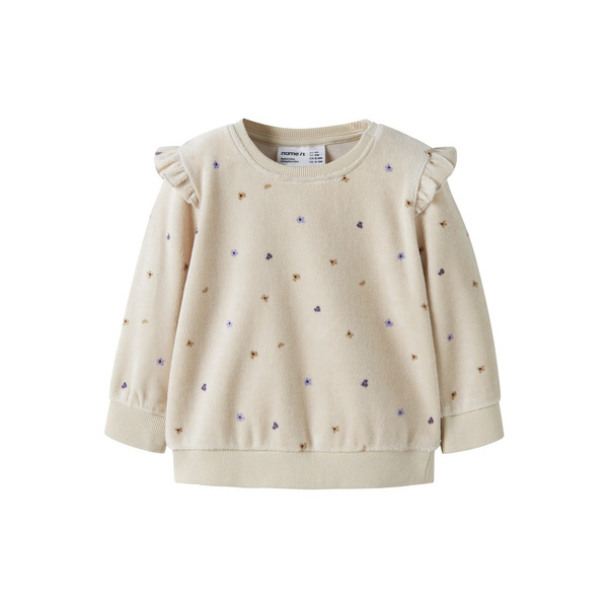 NBFNabiaya velourgenser, beige - Image 1
