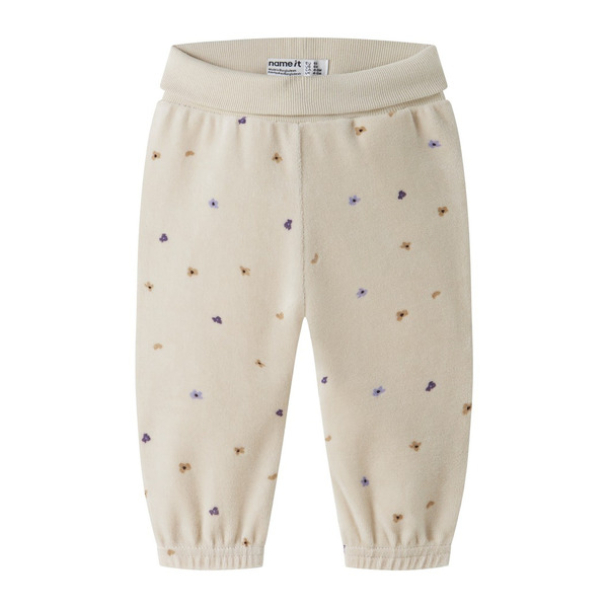 NBFNabiaya velourbukse, beige - Image 1
