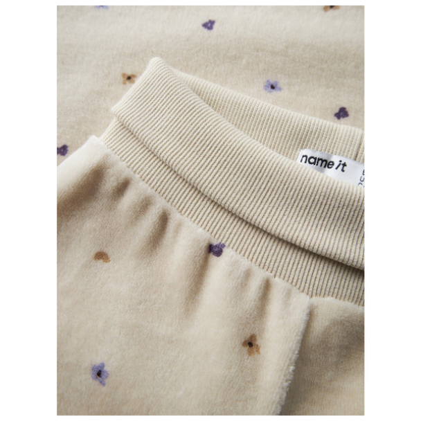 NBFNabiaya velourbukse, beige - Image 4