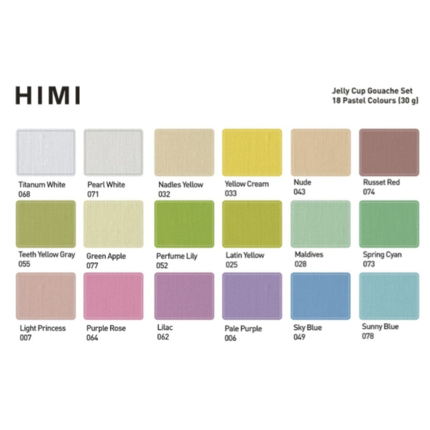 HIMI Jelly Cup Gouache Sett 18stk Pastell +3 pensler - Lilla - Image 2