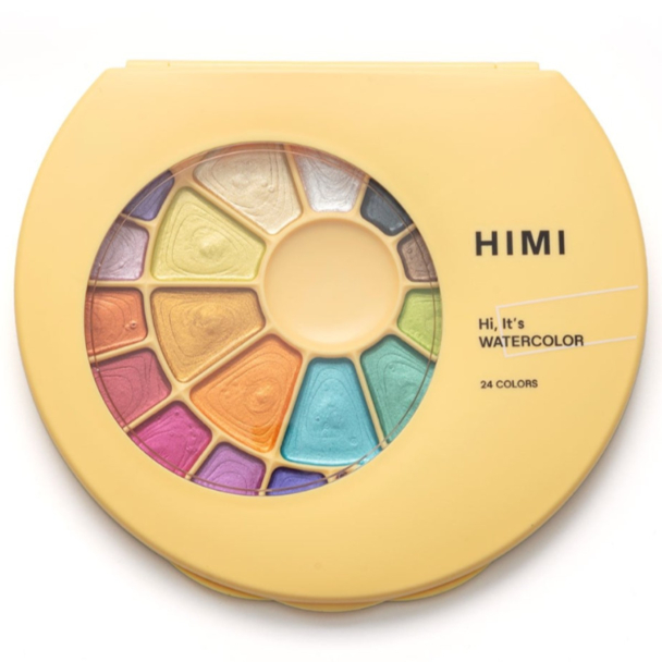 HIMI Semi-Moist Watercolour Akvarell Sett - 24stk metallic - Image 1