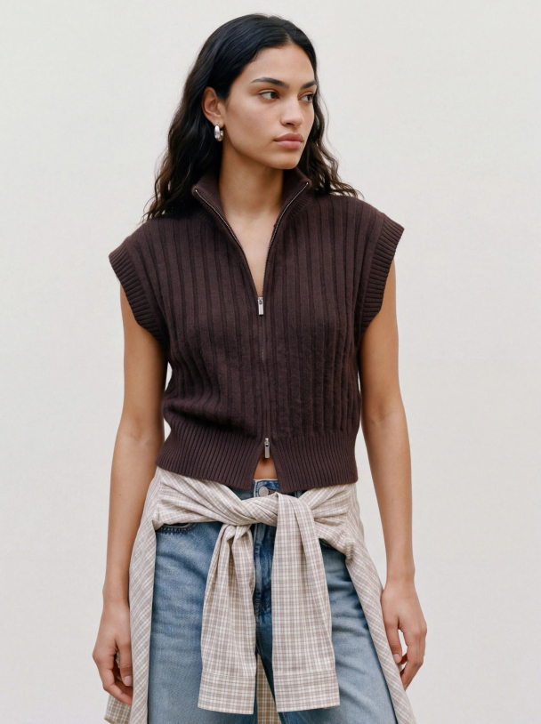 VMBANG RIB SL HIGHNECK ZIPPER VEST NOOS - Image 3