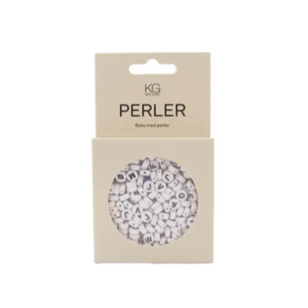 Perle Bokstav Rund Hvit 4x7mm - Image 1