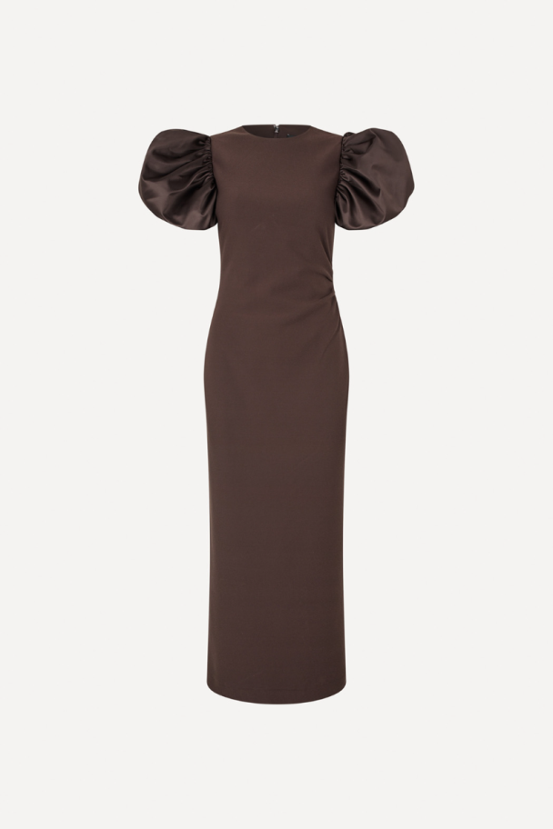 Draped Midi Puff Dress – Molé