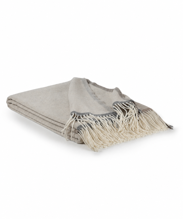 Mykt Pledd i Merinoull & Kasjmir - Beige - Image 1