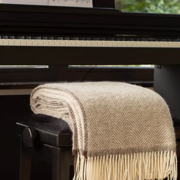 Mykt Ullpledd - Beige - Image 4