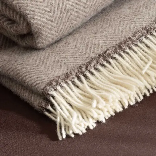 Mykt Ullpledd - Beige - Image 3