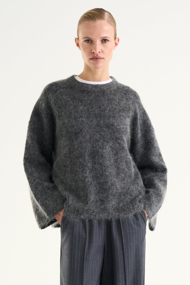 Mireya Knitted Sweater - Grey Mélange - Image 1