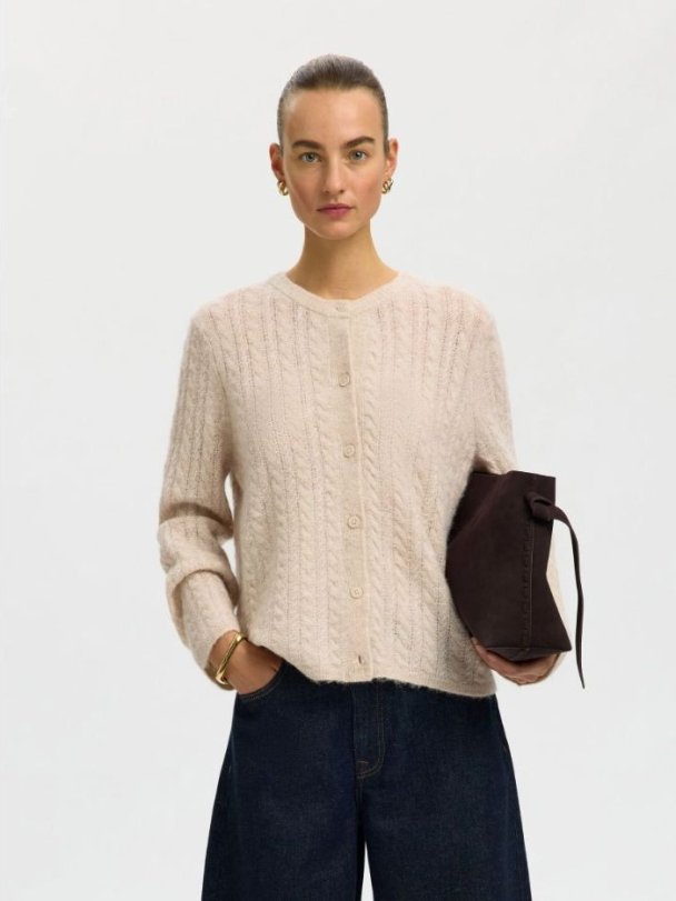 Lulu New Knit Cable Cardigan - Birch