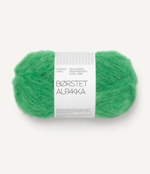 Børstet Alpakka jelly bean green 8236