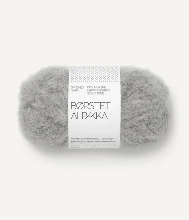 Børstet Alpakka grey melange 1042           