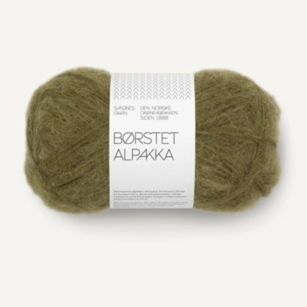 Børstet Alpakka - 9873 - Dark Olive