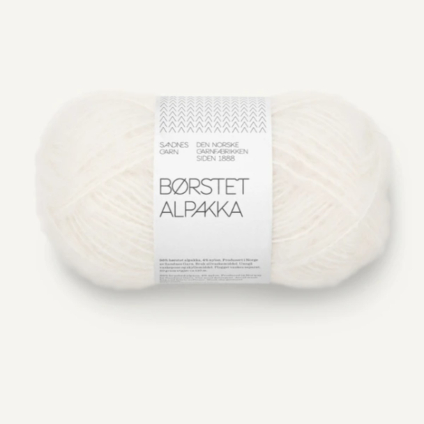 Børstet Alpakka - 1001 - True White