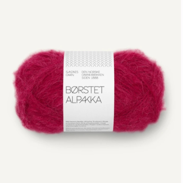 Børstet Alpakka - 4255 - Rumba Red