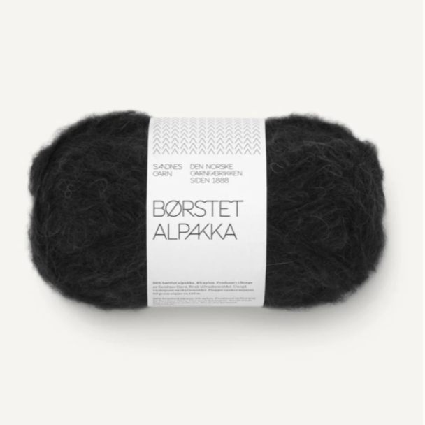 Børstet Alpakka - 1099 - Black