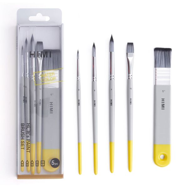HIMI Watercolour Akvarell Penselsett 5stk – Grå