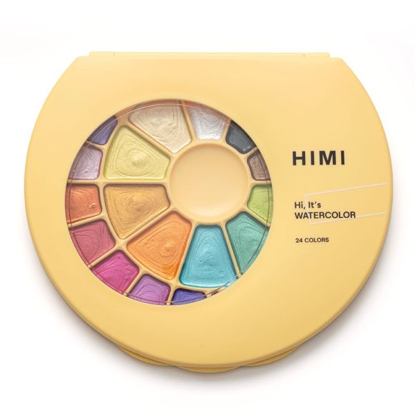 HIMI Semi-Moist Watercolour Akvarell Sett – 24stk metallic