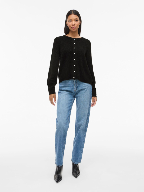 VILA VILory O-Neck Knit Cardigan, svart - Image 6