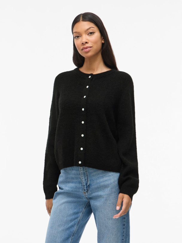 VILA VILory O-Neck Knit Cardigan, svart - Image 1