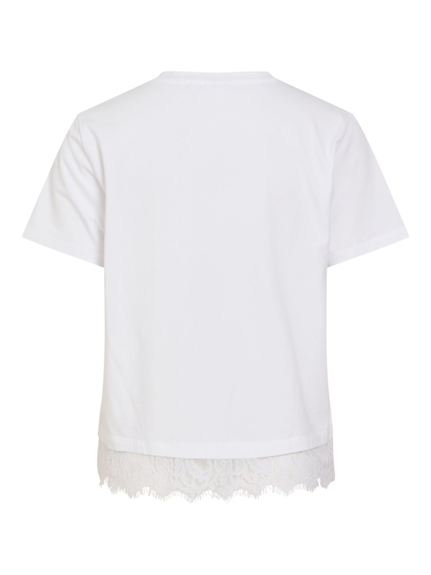 VILA VINora Lace T-shirt, hvit - Image 5