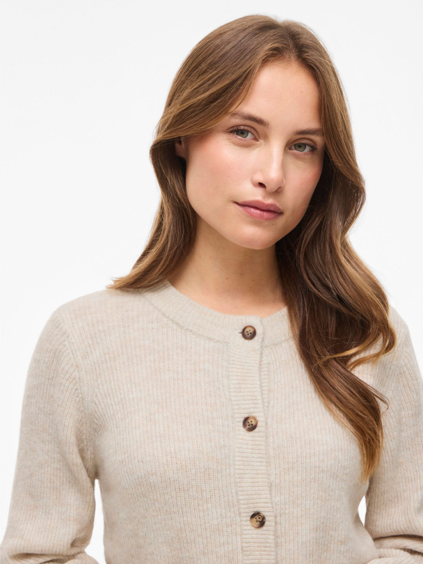 VILA VIVioli O-Neck Rib Knit Cardigan - Image 6