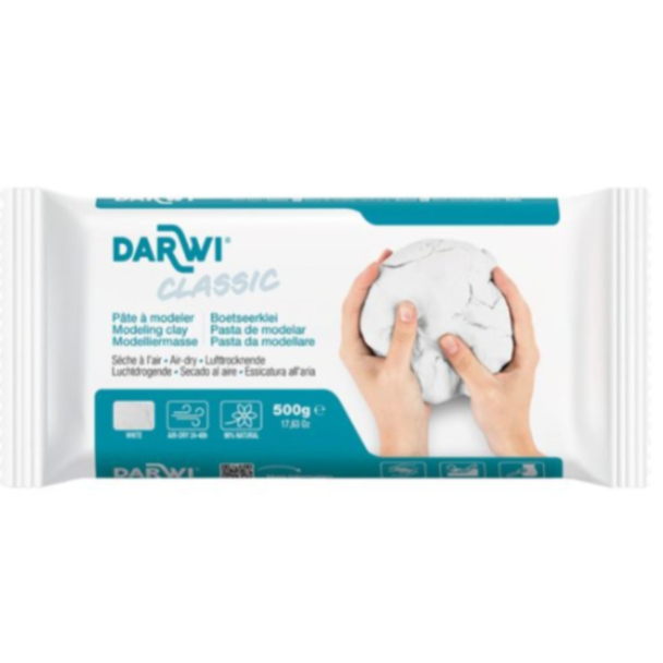 Darwi Classic Lufttørkende leire Hvit - 500g