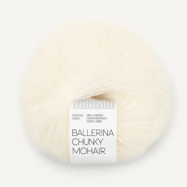 Ballerina Chunky Mohair  - 1012 - Natural White