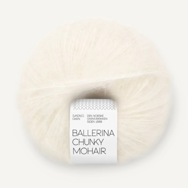 Ballerina Chunky Mohair - 1001 - True White