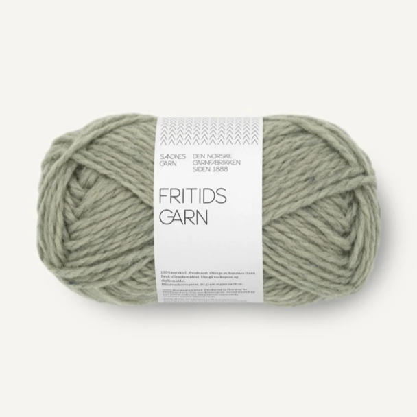 Fritidsgarn - 9041 - Støvet Lys Grønnmelert