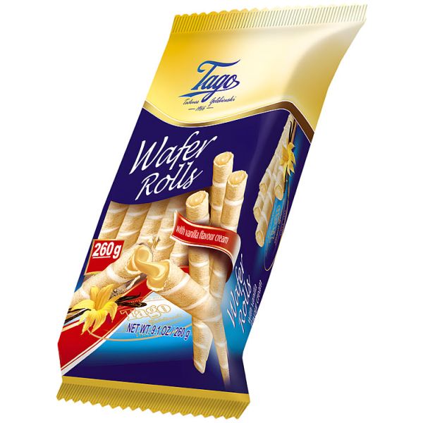 Vaffelrull m/Vaniljekrem 260g Tago