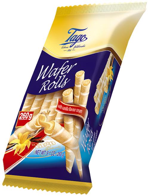 Vaffelrull m/Vaniljekrem 260g Tago