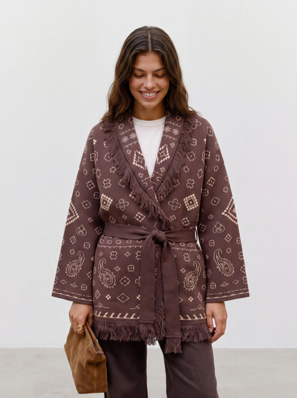 VMSCARLETT LS TASSEL JACQUARD CARDI LCS - Image 2