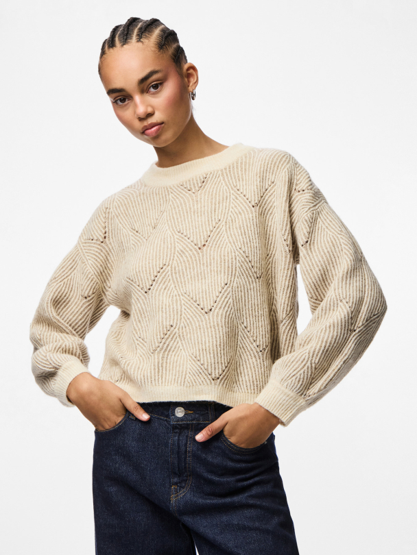 PCJENNA LS O-NECK KNIT NOOS BC - Image 2