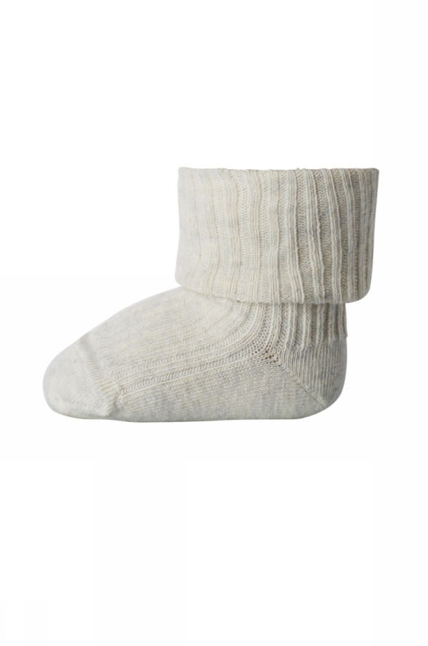 Ankelsokk Bomull Rib Beige