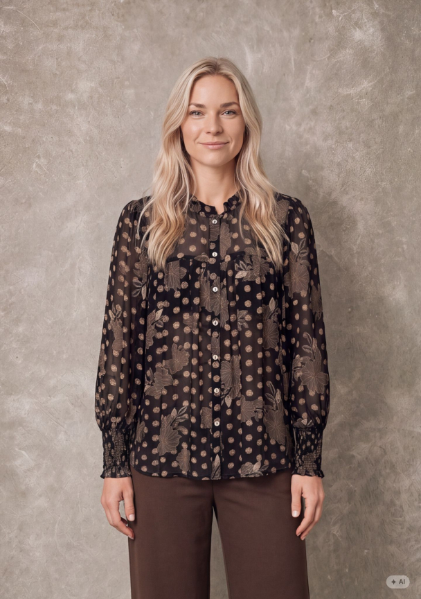  Otella Smock Shirt - FARGE: BLÅ BUNN, IKKE BRUN SOM PÅ BILDE.  - Image 2