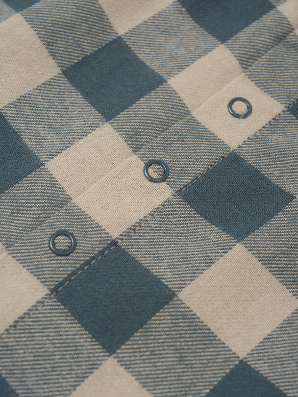 Fog Blue Gingham Onesie - Image 2