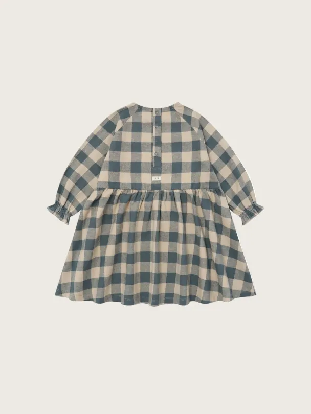 Fog Blue Gingham Field Dress - Image 3