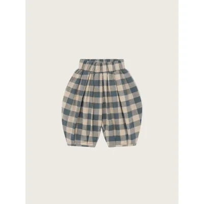 Fog Blue Gingham Lodge Pants